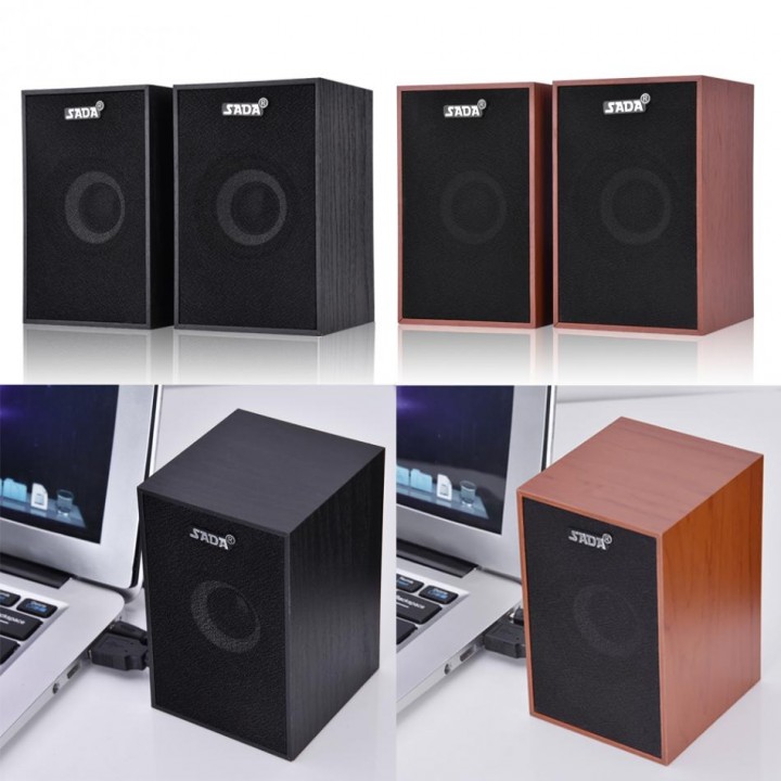 Portable Wooden Desktop Computer Speaker Mini Notebook Subwoofer Laptop Multimedia Speakers