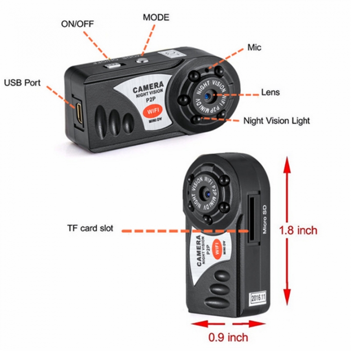 Mini IP Spy Camera Battery Powered HD Wireless Security Spy Camera Video Cam Micro Camcorder