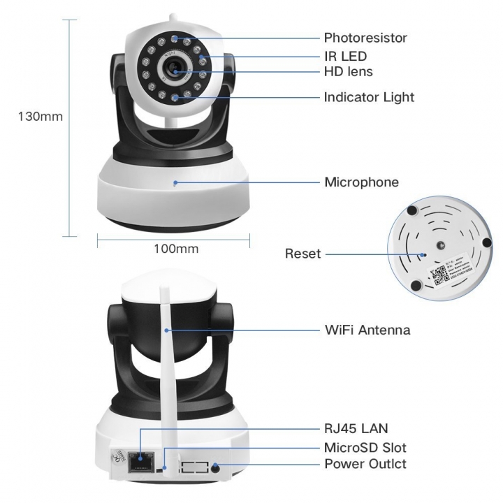 Wireless Security Camera WIFI IP Camera HD Indoor Home System Remote View Detection Night Vision