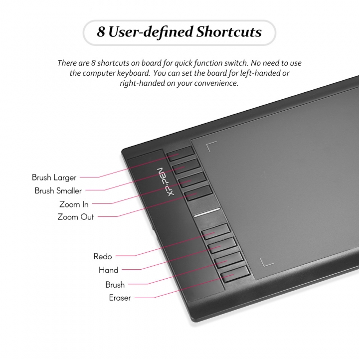 XP-PEN 10 * 6" Graphics Drawing Tablet Battery-free Passive Digital Pen 2048 Pressure  Shortcuts