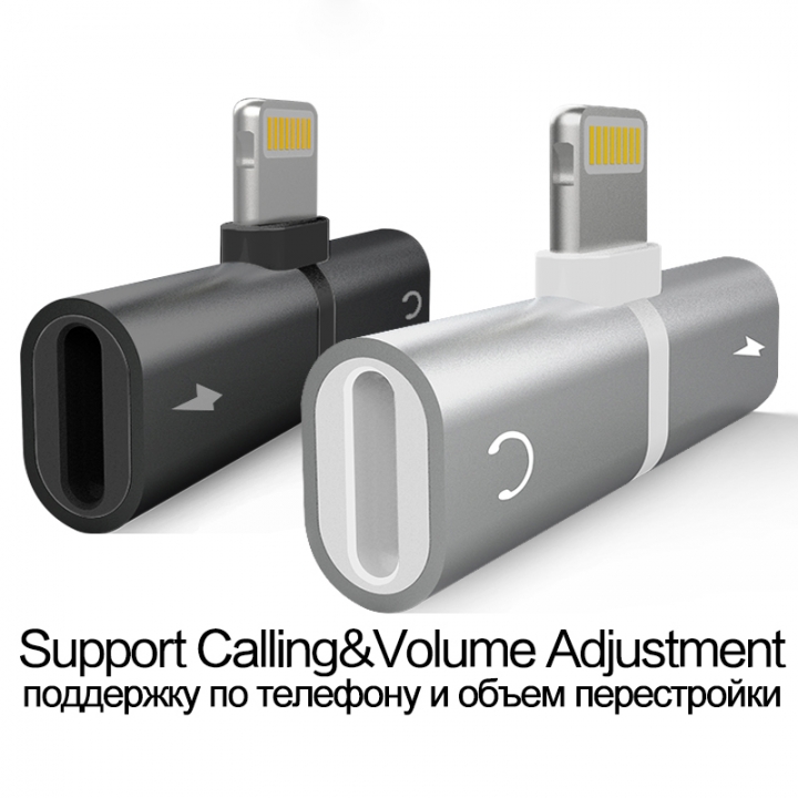 Audio Adapter For iPhone 7 8Plus X Charging/Audio 2 in 1 Charger Cable Adapter For Lightning Jack
