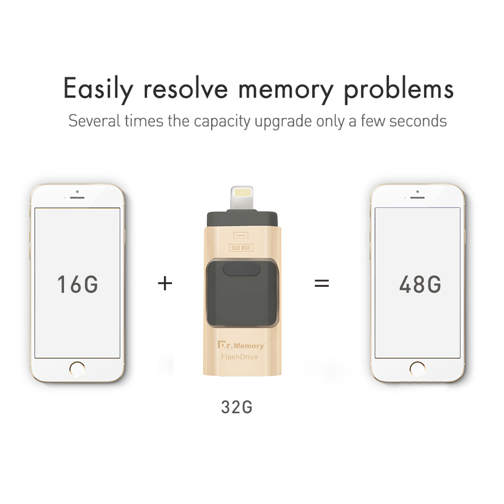 USB FLASH DRIVE OTG Pen Drive 3 in 1 u disk for apple iphone Memory stick android USB 2.0 pendrive