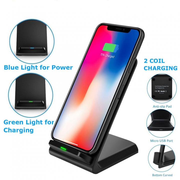 For Samsung S9 S8 mix2s iPhone X 8 Qi Wireless Charger Fast Charging Holder  Phone Fast Charger