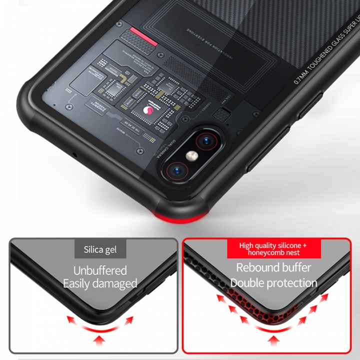 Tempered Glass Phone Case for Xiaomi Mi 8 Explorer Protective Mobile Phone Cover Cases for Xiaomi 8