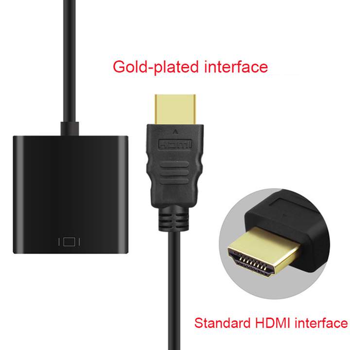 HDMI to VGA Adapter Cable Converter Adapter Support 1080P with Audio Cable for Laptop TV PC Monitor