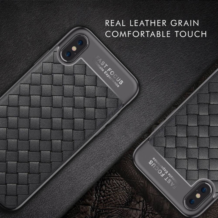 Soft Silicone Case For iPhone X 7 Luxury Phone Case For iPhone 7 8 6 6S Plus Grid Weaving Cover
