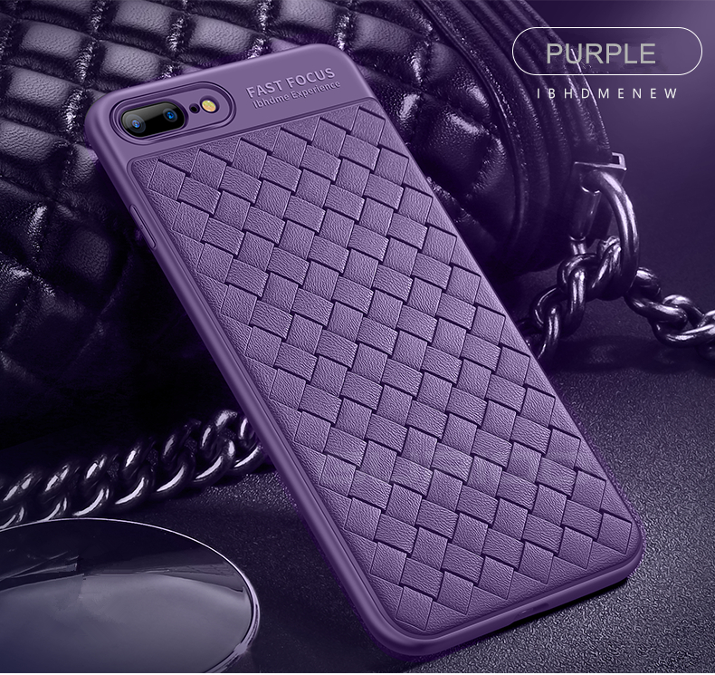 Soft Silicone Case For iPhone X 7 Luxury Phone Case For iPhone 7 8 6 6S Plus Grid Weaving Cover