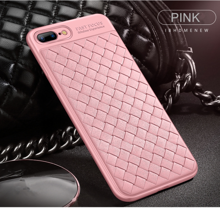 Soft Silicone Case For iPhone X 7 Luxury Phone Case For iPhone 7 8 6 6S Plus Grid Weaving Cover