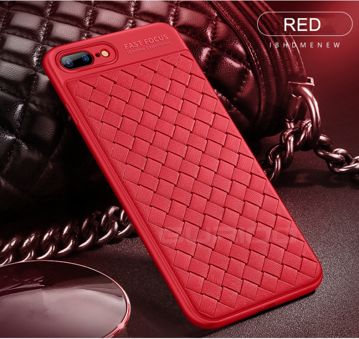 Soft Silicone Case For iPhone X 7 Luxury Phone Case For iPhone 7 8 6 6S Plus Grid Weaving Cover