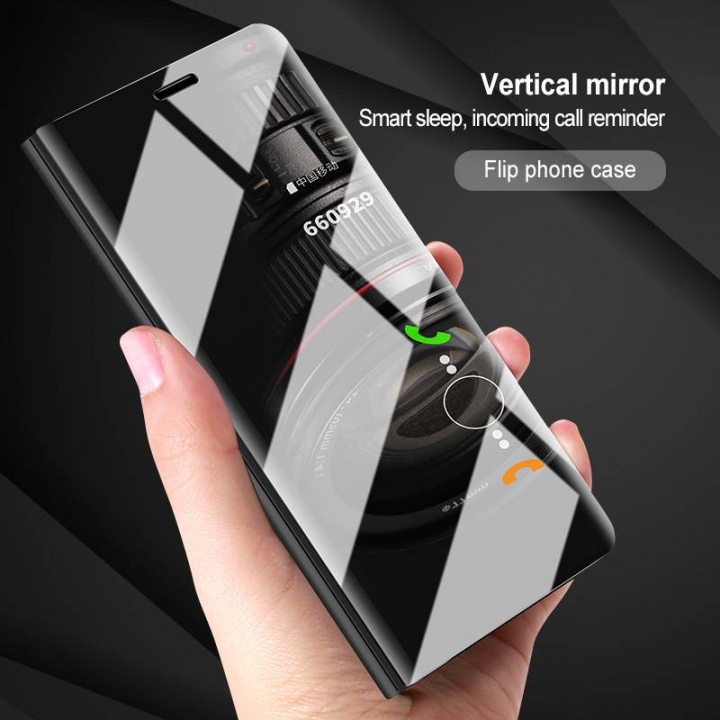 Mirror View Smart Case For Huawei P20 Pro Leather Stand Flip Case For Mate 10 Honor 9 Lite Cover