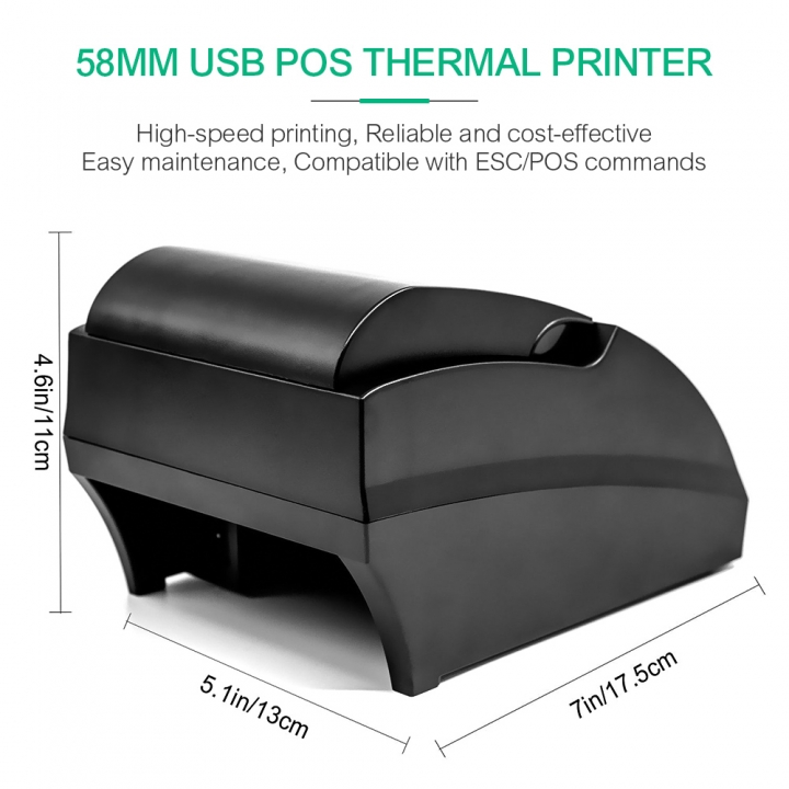 USB Interface POS 58mm Thermal Barcode Printer Receipt Bill Printer Ticket Thermal Printer Bill Printer