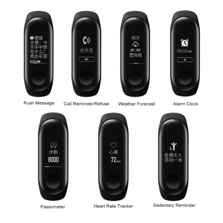 Mi Band 3 Miband 3 Fitness Tracker Heart Rate Monitor Smart watche 0.78'' OLED Display Touchpad