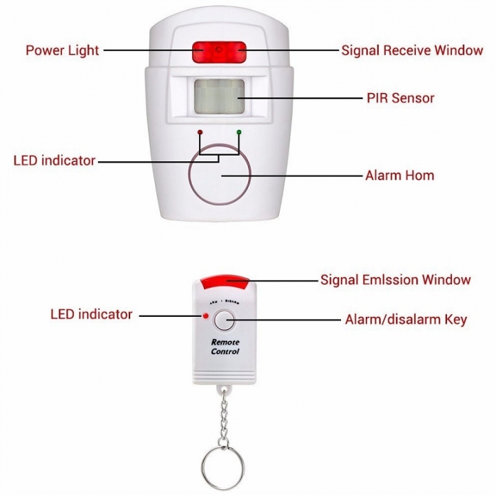 Home Security PIR MP Alert Infrared Sensor Anti-theft Motion Detector Wireless Alarm system