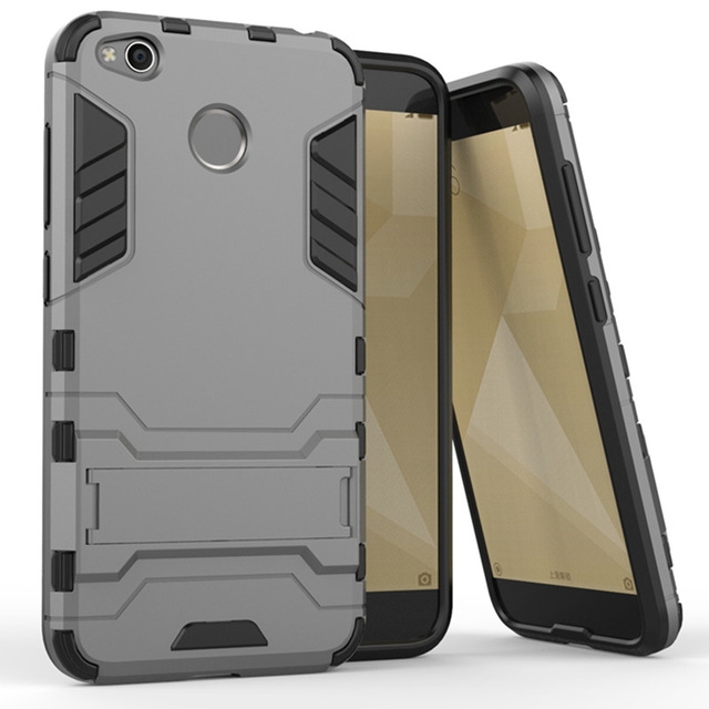 Xiaomi Redmi Case Hybrid Hard PC+TPU Rugged Armor Phone Cases For Redmi Note 5 4 4X With Stand Cover
