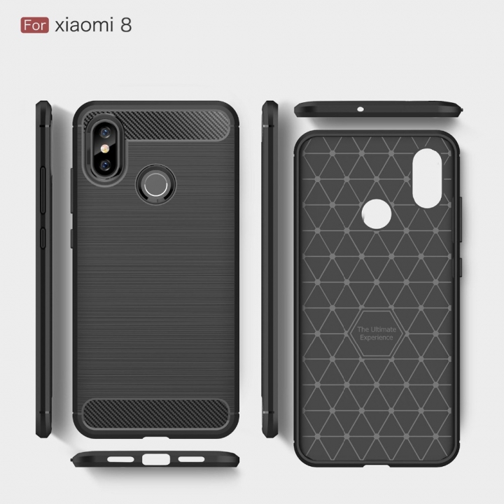 Xiaomi Mi8 SE Case Luxury Soft Shockproof TPU Back Cover For Xiaomi Carbon Fiber Protective Shell