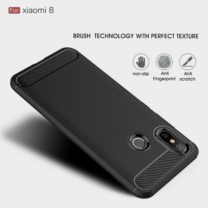 Xiaomi Mi8 SE Case Luxury Soft Shockproof TPU Back Cover For Xiaomi Carbon Fiber Protective Shell
