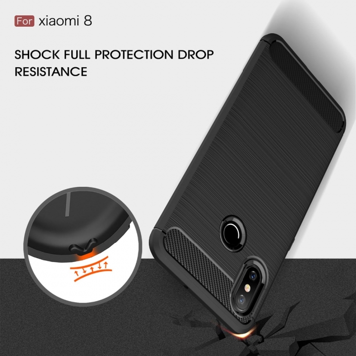 Xiaomi Mi8 SE Case Luxury Soft Shockproof TPU Back Cover For Xiaomi Carbon Fiber Protective Shell