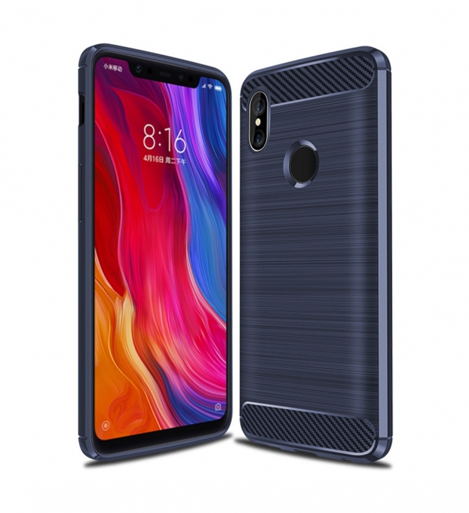 Xiaomi Mi8 SE Case Luxury Soft Shockproof TPU Back Cover For Xiaomi Carbon Fiber Protective Shell