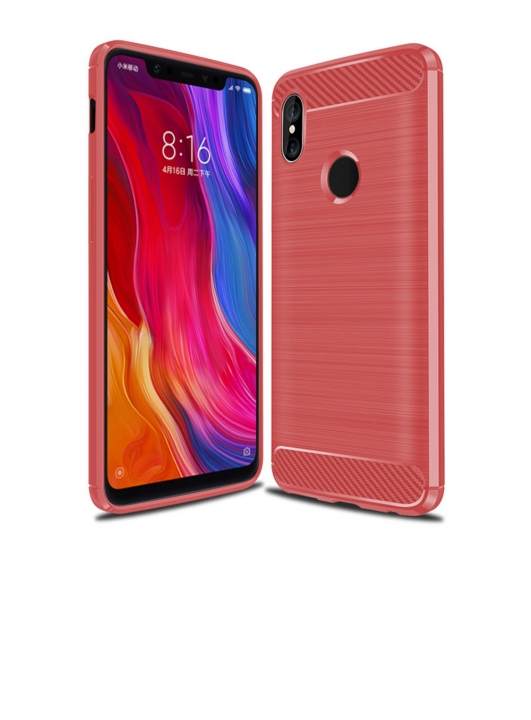 Xiaomi Mi8 SE Case Luxury Soft Shockproof TPU Back Cover For Xiaomi Carbon Fiber Protective Shell