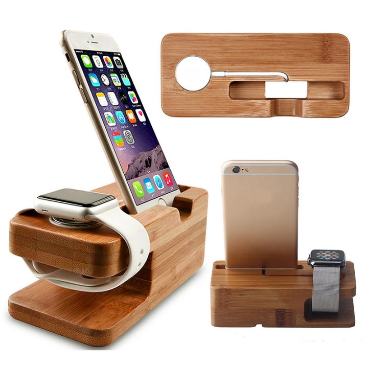 Wooden Charging Bracket Dock Station Stock Cradle Holder Stand More stable for iPhone Apple watch