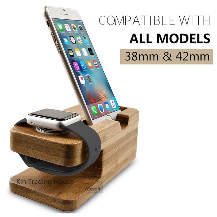Wooden Charging Bracket Dock Station Stock Cradle Holder Stand More stable for iPhone Apple watch