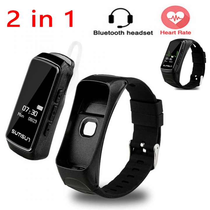 Smart Band  Bluetooth Earphone Heart Rate Monitor Smart Watch Health Bracelet with Music Player
