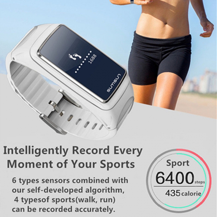 Smart Band  Bluetooth Earphone Heart Rate Monitor Smart Watch Health Bracelet with Music Player