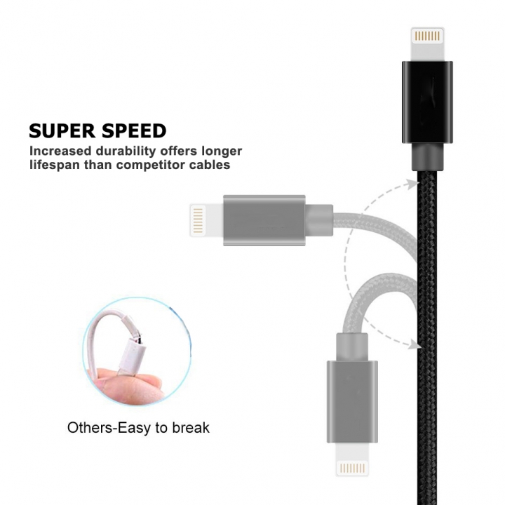 Micro USB Type C Lightning Cable Mobile Phone Cables 3 in 1 Nylon Braided Multiple Charging Cable