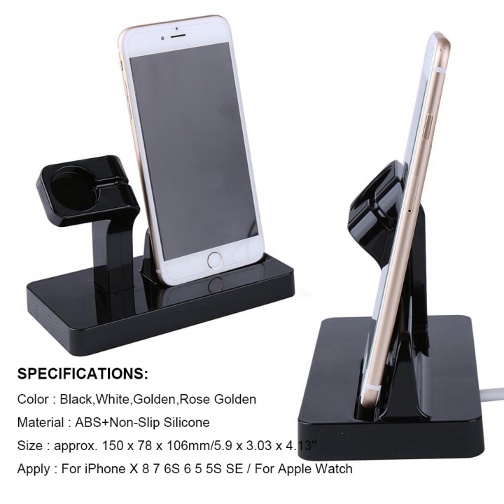 2 in 1 Charging Dock Station Bracket Cradle Stand Holder Charger For iPhone Dock For Apple Watch