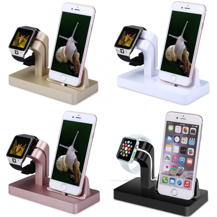 2 in 1 Charging Dock Station Bracket Cradle Stand Holder Charger For iPhone Dock For Apple Watch