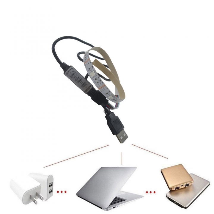 Super-Bright Strip Light Waterproof 5V 50/100/200cm  RGB LED Strip Light Bar TV Back Lighti USB Port