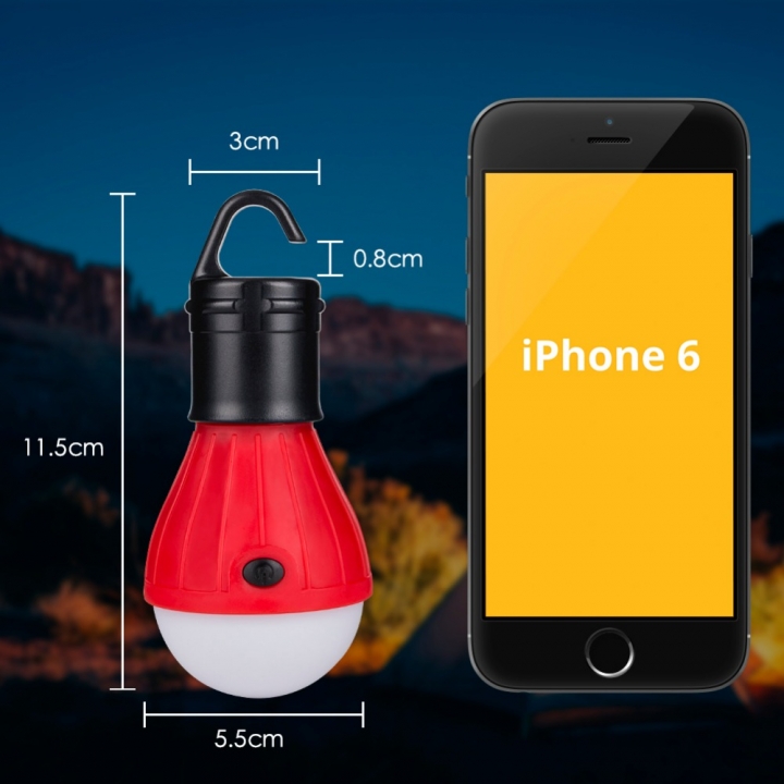 Mini Portable Lantern Tent Light LED Bulb Emergency Camp Lamp Waterproof Hanging Hook Flashlight