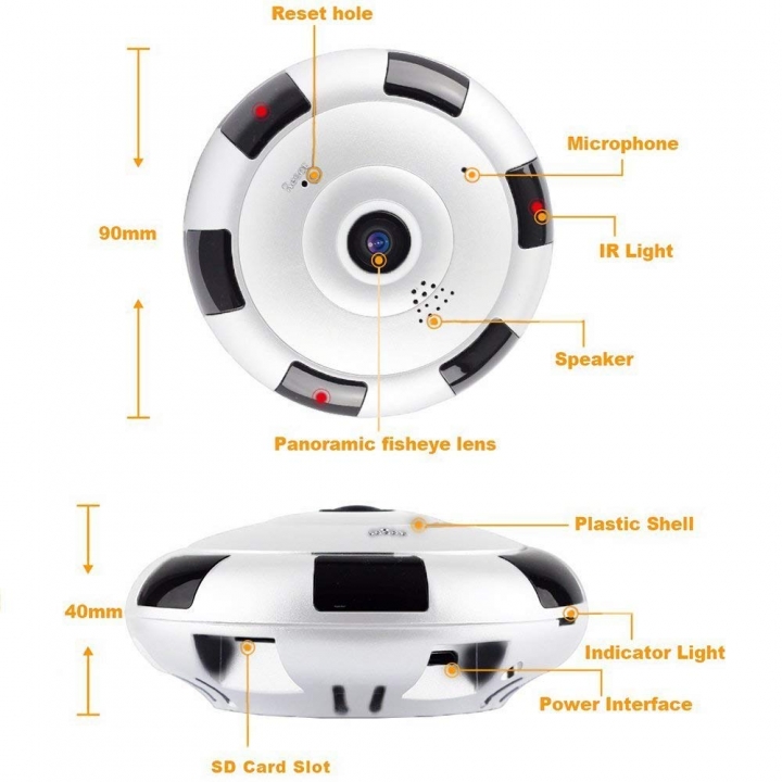 mini camera 360 network ip wireless wifi camera 1080P panoramic CCTV security camera night vision