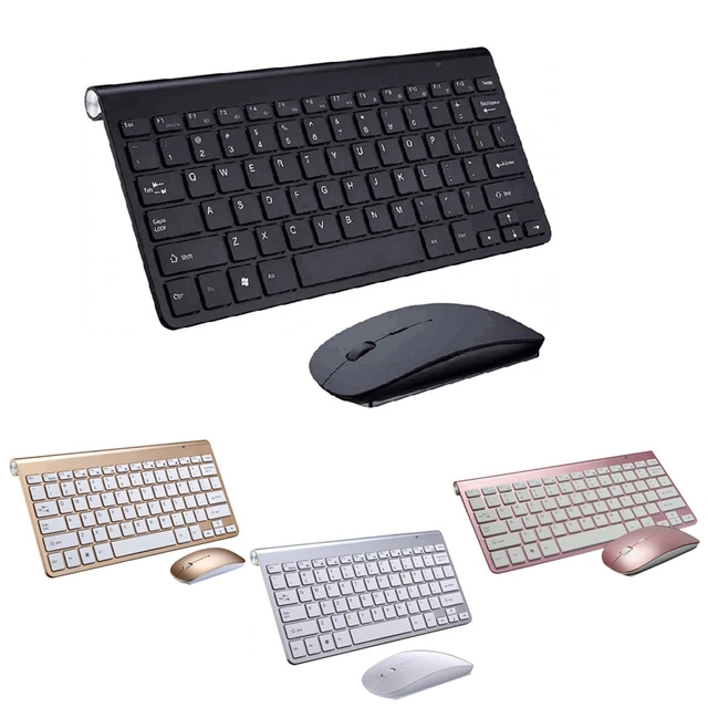 New Ultra Slim 2.4GHz Wireless Keyboard With Mouse Mice Kit Set For Desktop Laptop PC Computer