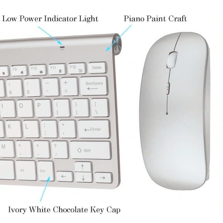New Ultra Slim 2.4GHz Wireless Keyboard With Mouse Mice Kit Set For Desktop Laptop PC Computer