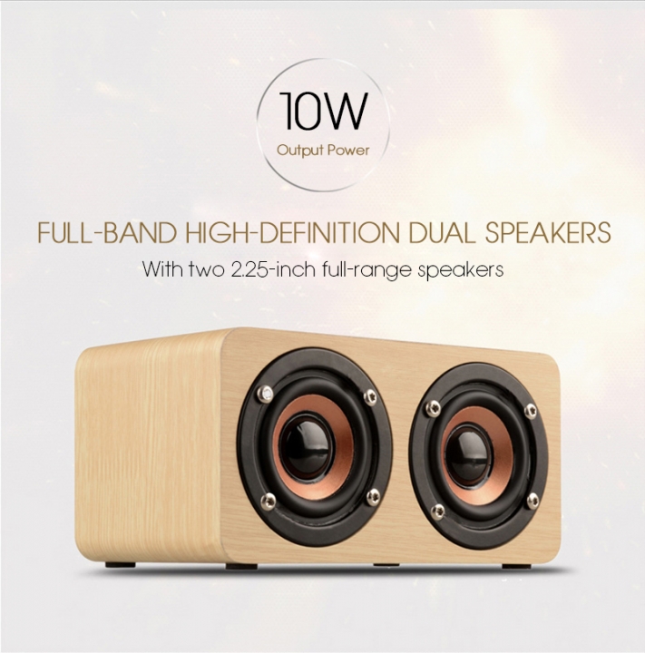 Wooden Wireless Bluetooth Speaker Portable HiFi Shock Bass TF card Soundbar for Phone