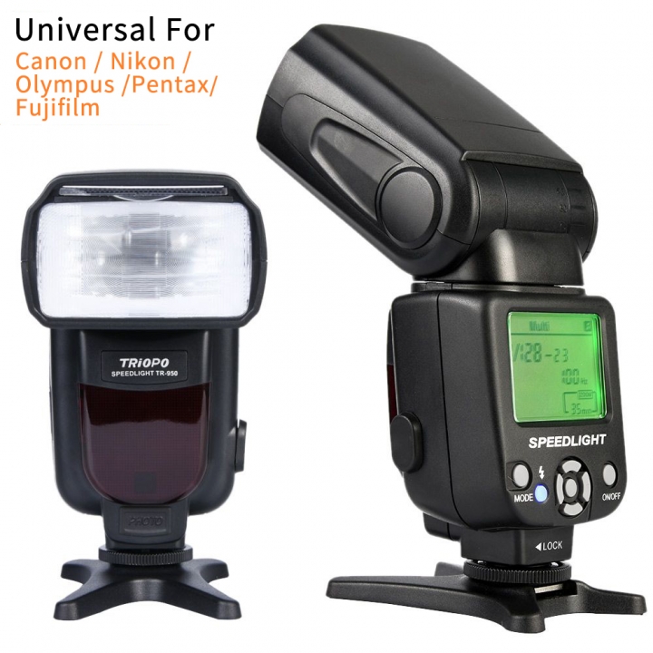Triopo TR-950 Flash Light Speedlite Universal For Canon Nikon Pentax Fujifilm Olympus Cameras