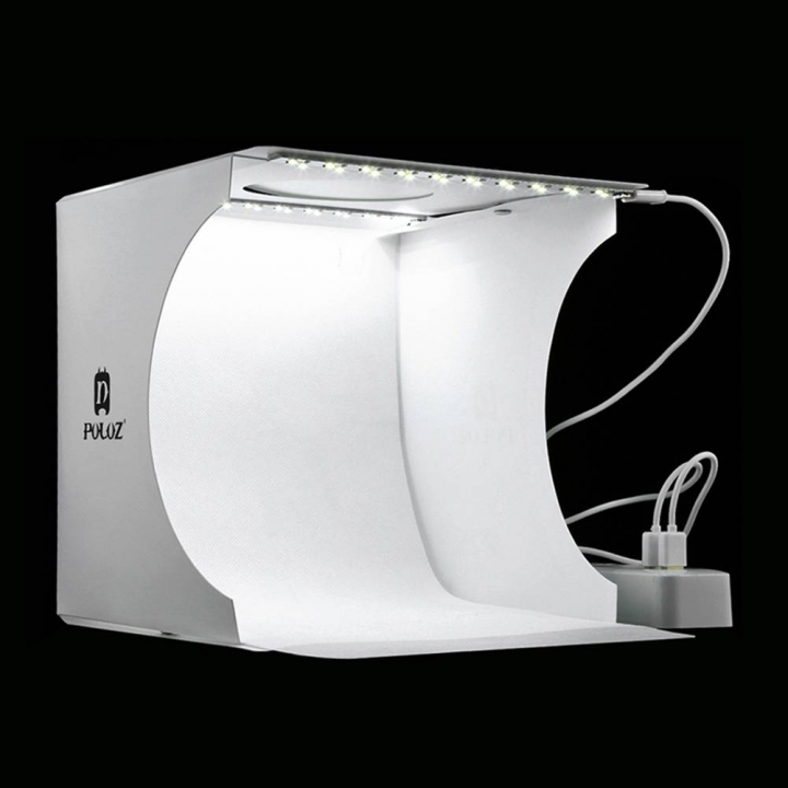 Mini Folding Lightbox Photography Photo Studio Softbox 2 Panel LED Light Photo Background Kit