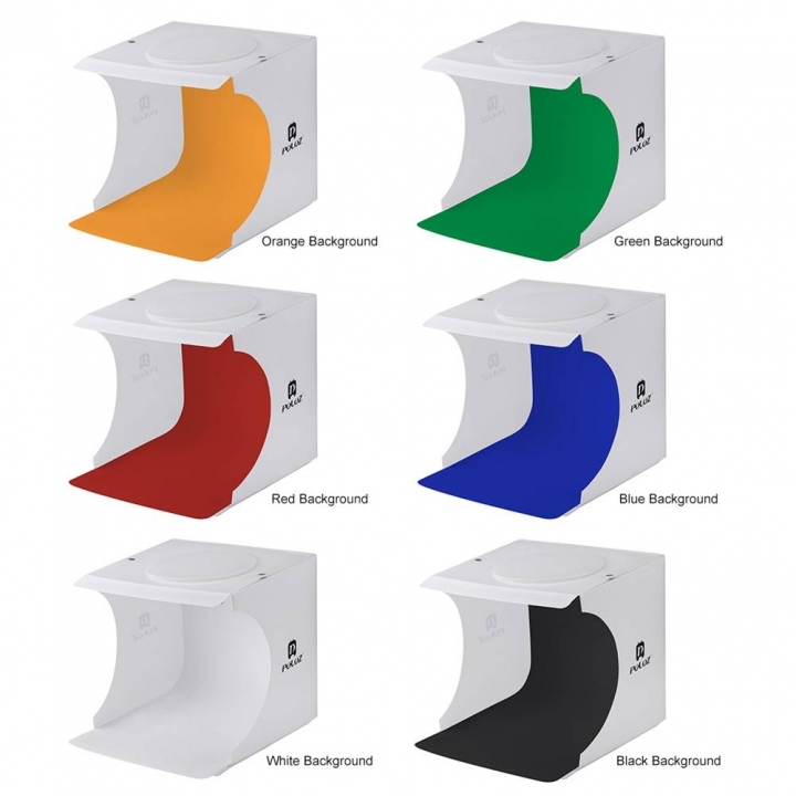 Mini Folding Lightbox Photography Photo Studio Softbox 2 Panel LED Light Photo Background Kit