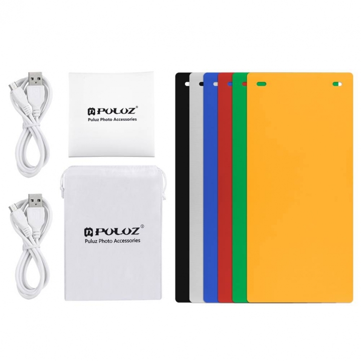 Mini Folding Lightbox Photography Photo Studio Softbox 2 Panel LED Light Photo Background Kit