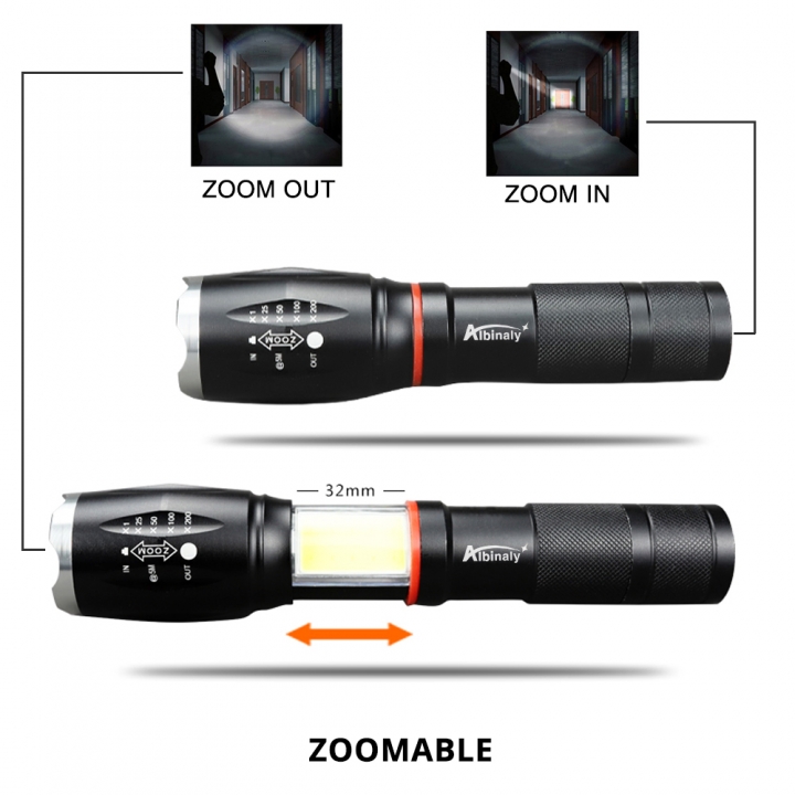 Multifunction Led flashlight 8000 Lumens Torch hidden COB design flashlight tail super magnet