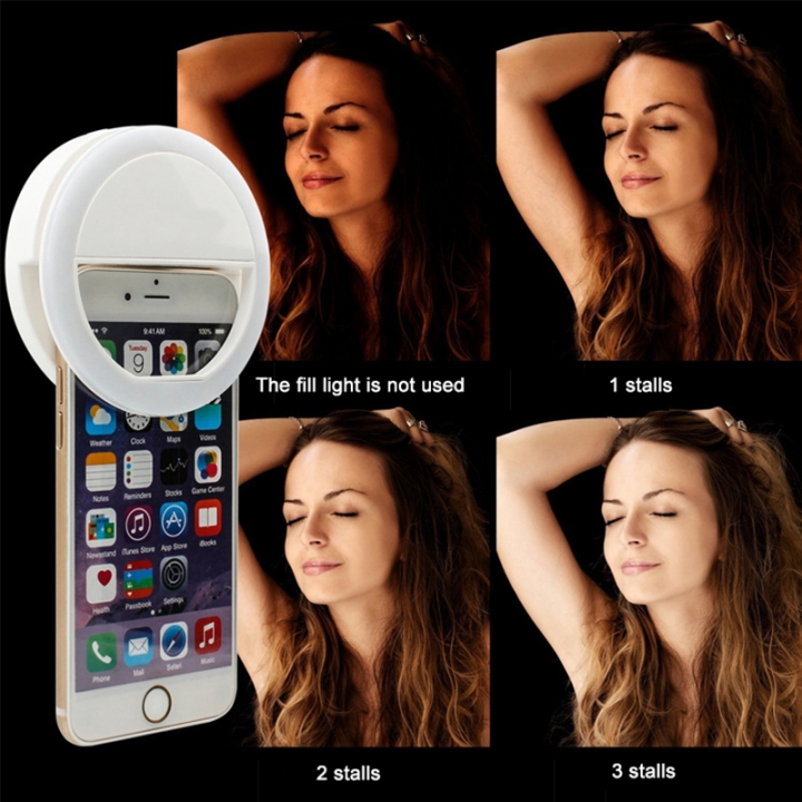 Mini Phone Selfie LED Ring Light Spotlight 36 LED Flash Light Pocket Clip Photography Smartphone