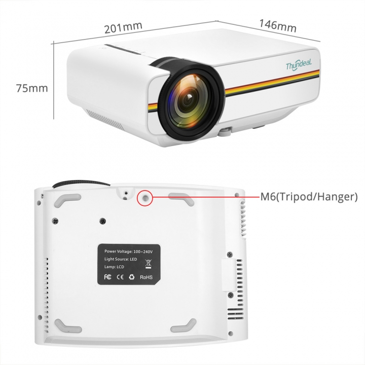 Mini Projector Wired Sync Display stable than WIFI Hometheater For Home Theatre Movie HDMI VGA USB