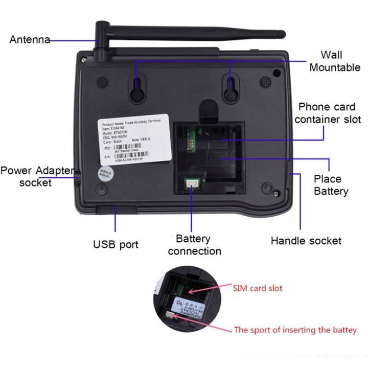 GSM 900/1800MHz Support SIM Card Fixed Phone With Call ID Phone Fixed Wireless Telephone Home