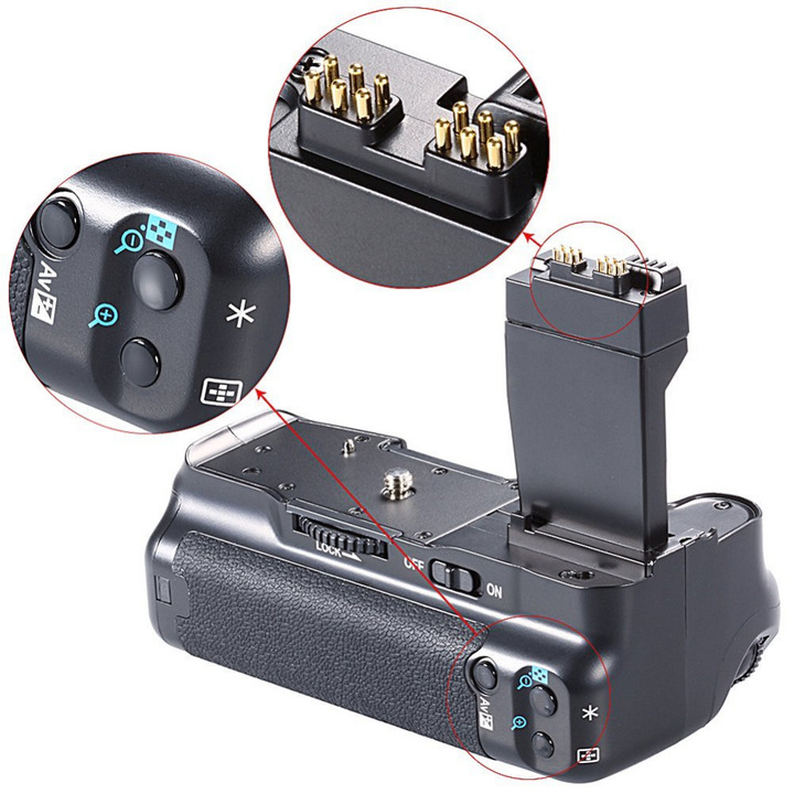 Replacement Battery Grip for Canon EOS 550D 600D 650D 700D/ Rebel T2i T3i T4i T5i SLR Cameras