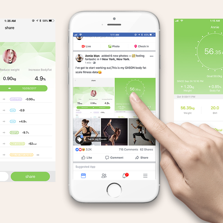 Body Smart Scale Scientific Electronic LED Digital Weight Body Scale Balance APP Android IOS