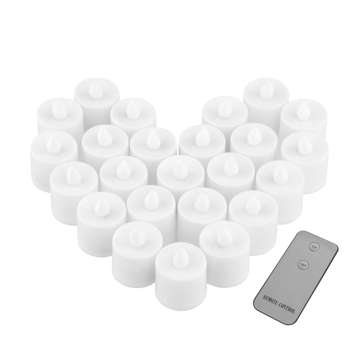 24pcs/set Electronic Flameless Candle Remote control Flickering LED Candles for Christmas Wedding