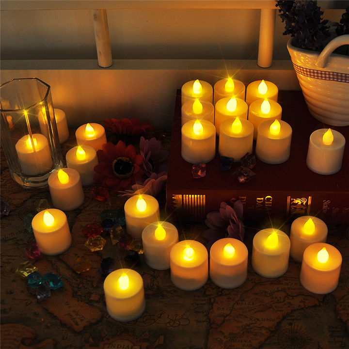 24pcs/set Electronic Flameless Candle Remote control Flickering LED Candles for Christmas Wedding
