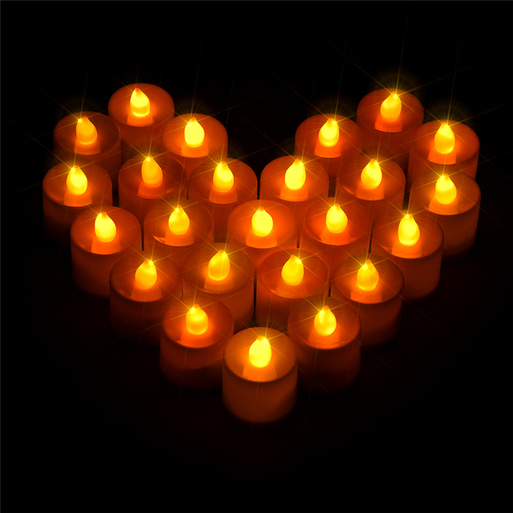 24pcs/set Electronic Flameless Candle Remote control Flickering LED Candles for Christmas Wedding