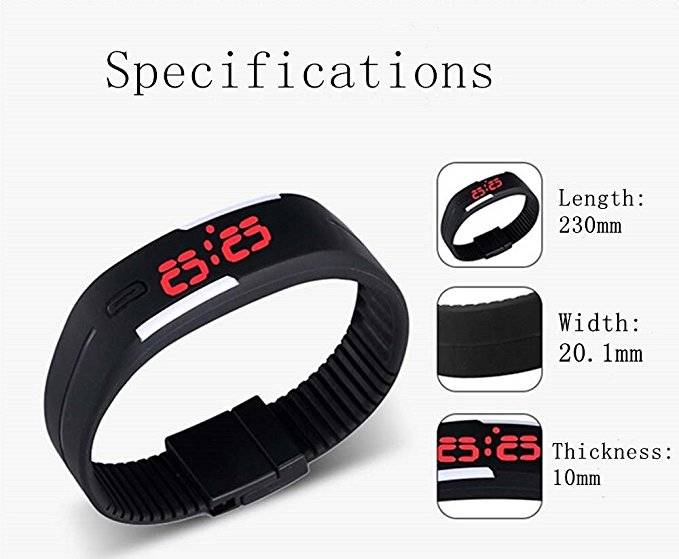 Smart Fashion Kids LED Sports Digital Watch Unisex Rubber Silicone Band Bracelet Wrist Watches